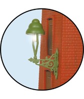 Viessmann H0 6013 Gas-Wandlaterne GrüN, Led Warmweiß