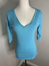 Michael Stars Blue 3/4 Sleeves One Size Fits Most