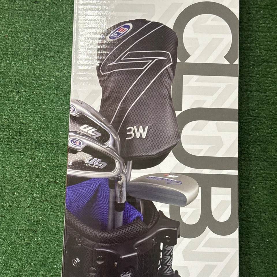 US Kids Golf UL 45” Height WT25 4-Club Stand Bag Set Black/Blue Trim LEFT HANDED - Image 4 of 4