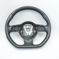 Audi Tt 8j Steering Wheel New Black Leather Flat Bottom White Thread 8j0419091b