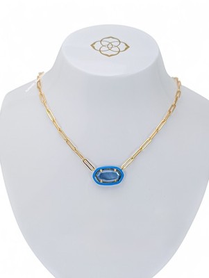 New 100% KENDRA SCOTT Gold Periwinkle Illusion Elisa Paperclip Chain Necklace