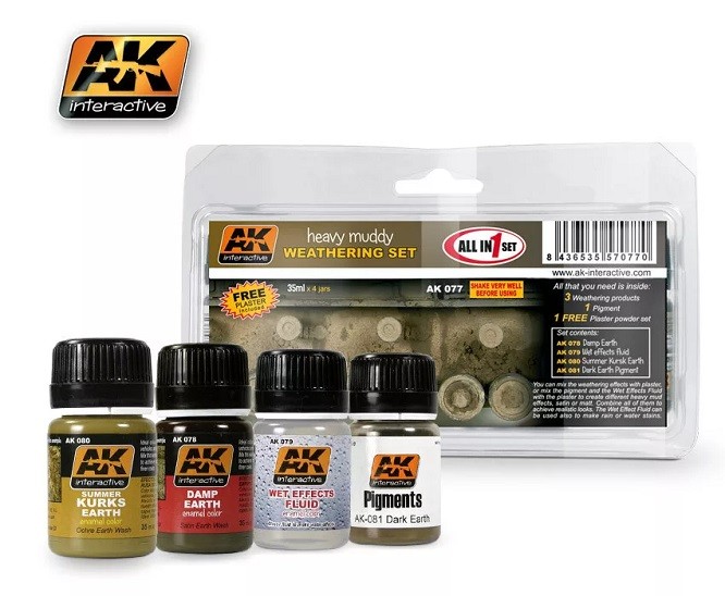 Ak Interactive AK077 - Heavy Muddy Set 4x35ml - New