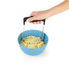 Potato Masher with Ergonomic Rubber Handle Mash Heavy-Duty Stainless Steel