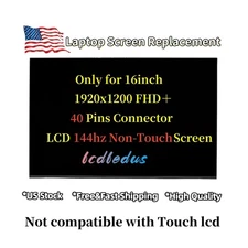 For MSI P/N S1J-AB0A005-I75 N160JME-GTK REV.C2 16" 144Hz LCD Screen FHD Display