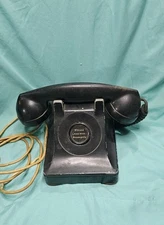 Antique Bell System F1 Non-Rotary Dial Desk Phone Cloth Cord
