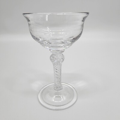 Foreign Advisory Crystal Glass Airtwist Stemware Champagne Sherbet Clear
