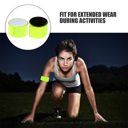 12 Pcs Reflective Wrist Strap Night Run Safety Strips Reflector Snap Bands、 - Picture 2 of 12