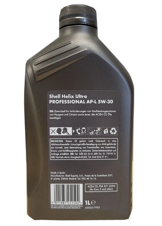 Shell Helix Ultra Professional AP-L 5W 30 Motoröl ACEA C2; PSA Fiat 6x1 Liter - Bild 2 von 3