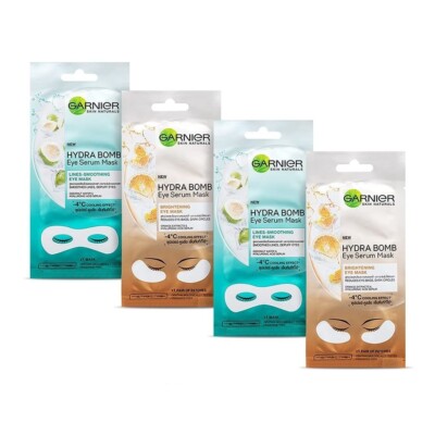 Garnier (2 orange Augenmasken + 2 Kokoswasser Augenserum Maske) (4er Pack) 28g