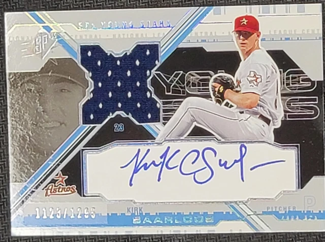 Kirk Saarloos Rookie Astros 2003 UD SPX Baseball Young Stars AUTO TRIKOT /1295