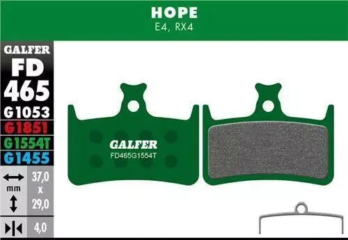 Galfer Hope E4 Brake Pads - Pro Compound Disc MTB Spares Lewis LH4 LV4 Bike New - Image 2
