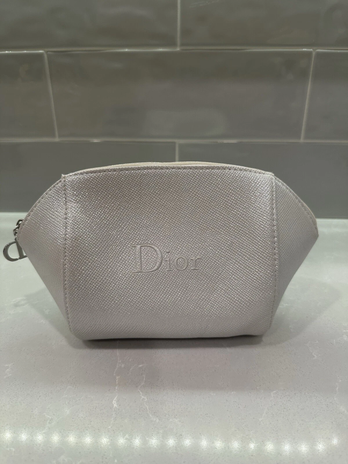 DIOR Pochette Polyuréthane Blanc Sac Cosmétique Accessoires Nouveauté Sac à Main
