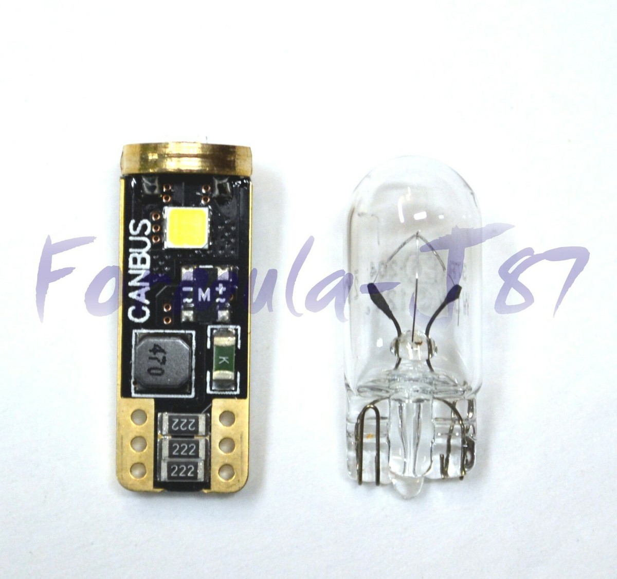 Canbus Error LED Light 168 Purple 12000K Two Bulbs Front