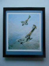 Robert Taylor Aircraft print 'Tally Ho!' Spitfires Attacking Over London FRAMED