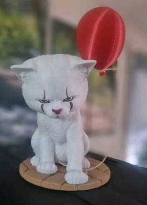 DEKORATION HALLOWEEN KATZE PENNYWISE ES Cat Klein 21cm
