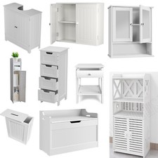 Bathroom Cabinet Wall Mounted Cupboard Freestanding Storage Mirror Furniture