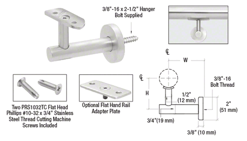 316 Brushed Stainless Short Arm Malibu Series Wall Mounted Hand Rail Bracket - Picture 7 of 9