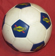 SUNOCO Gas SOCCER BALL Official Size 5 White w Sunoco Color Logo WORKS 
