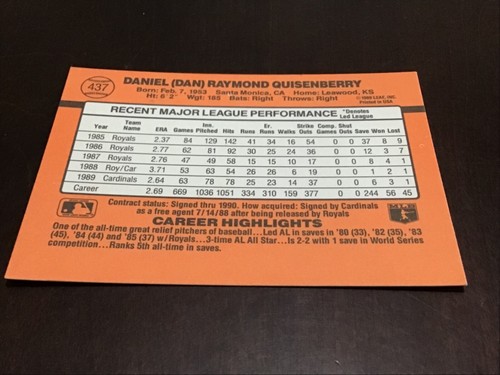 DAN QUISENBERRY Oddball Insert & Regular issue Baseball ROYALS YOU CHOOSE - Picture 107 of 133