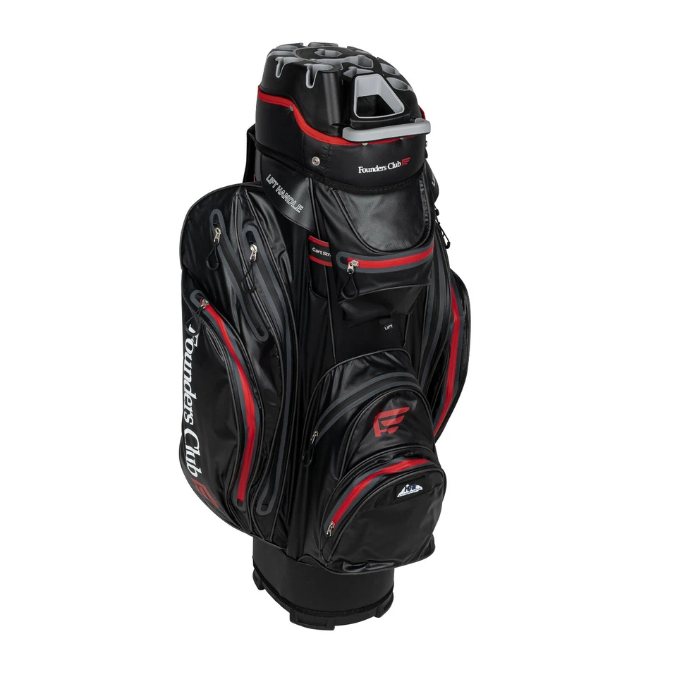 Founders Club Waterproof Premium Cart Bag 14 Way Organizer Divider Top Black - Image 2 of 3