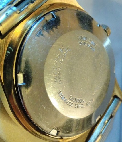 serviced Lucien Piccard watch men's 10K gold band Luccard automatic day date - Picture 3 of 18