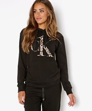 Sudadera con Capucha Calvin Klein A1607 Mujer Negra Ck One Brillante Talla S