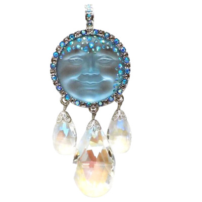 Kirks Folly CRYSTAL GODDESS  SEAVIEW MOON  MAGNETIC ENHANCER blue / silvertone
