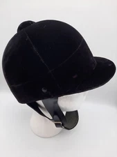 Equi-Royal Saddlery Black Velvet Riding Helmet Equistrian Horse 7 1/8 58