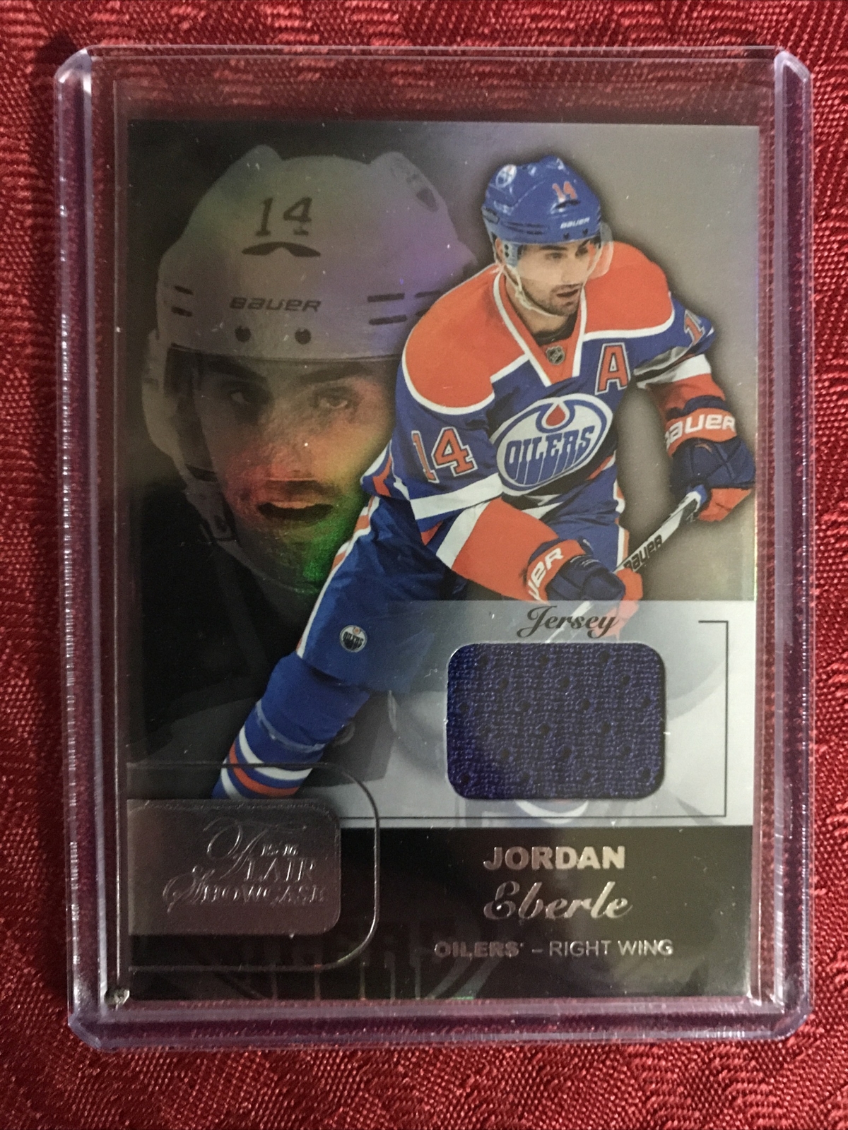 2015 16 Fleer Showcase JORDAN EBERLE stile materiali maglia fila 1 posto 20