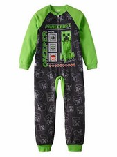 Minecraft Long Sleeve Sleeper Blanket Pajama Boy Size 8 10/12