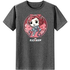 Image of BRAND NEW Funko POP Tees Marvel BLACK WIDOW Tee Gray T Shirt Avengers! S M L 3XL