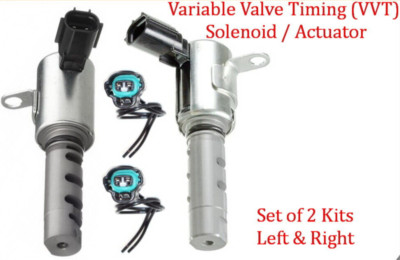 2 Pcs L&R Sides Variable Timing Solenoid Actuator W/Connectors For Lexus Toyota