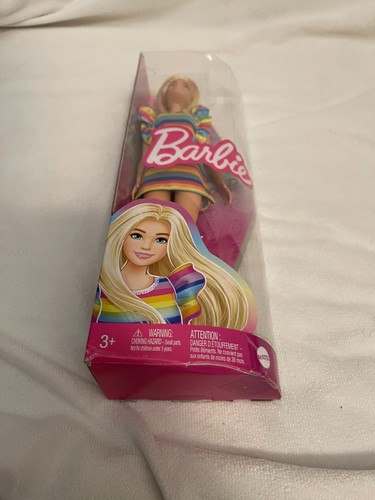 Barbie Puppe mit Zahnspange und Regenbogenkleid, Barbie Fashionistas neu - Bild 6 von 6