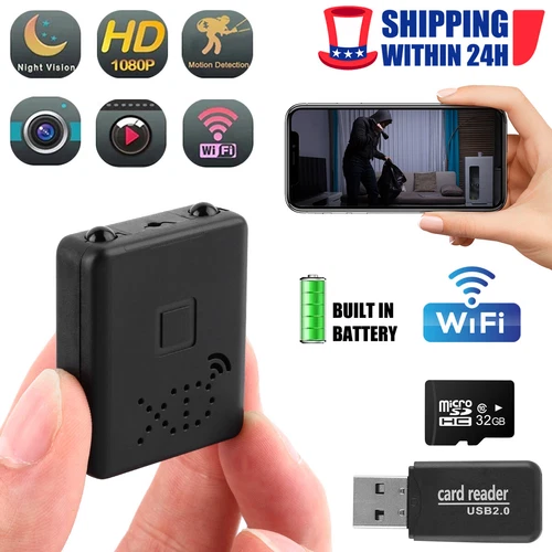 2025 Smart Mini WiFi Camera Wireless HD 1080P Night Cam w/Battery Home Security