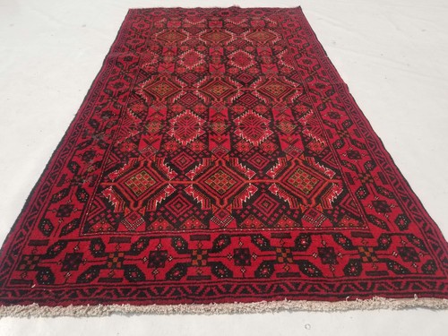 Vintage Hand Made Traditional Oriental Wool Multicolor Rug 187x100cm