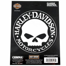 Biker Harley Davidson HD Willie Skull Logo Chrom Emblem Aufkleber Decal Sticker