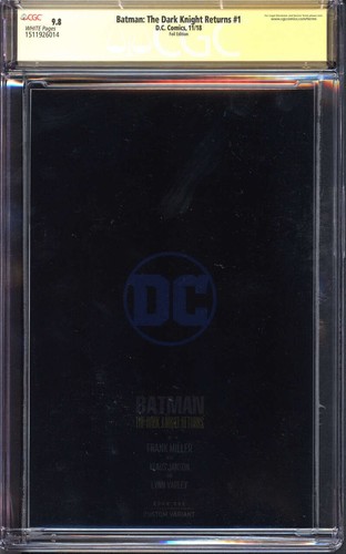 BATMAN: THE DARK KNIGHT RETURNS #1 CGC 9.8 WHITE PAGE FOIL EDITION SIGNED MILLER - Picture 2 of 2