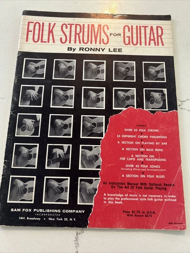 Folk Strums For Guitar By Ronny Lee 1961 Original Vintage Instruction Manual