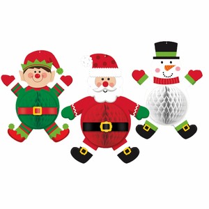 Babbo Natale 3d.3 Natale Festivo Personaggi Babbo Pupazzo Di Neve Elfo Appeso 3d Festa Bambini Ebay