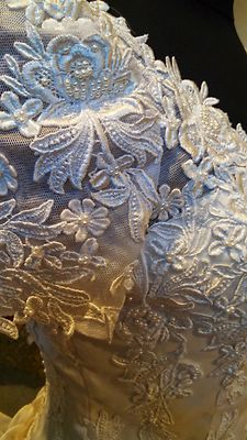 Wedding Dress Gown Ivory - Silk Bottom - Lace Top - Short Sleeve Size 10  NEW | eBay