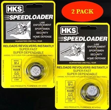 HKS 32J Speedloaders 32 H&R Mag Ruger SP101/LCR32*Taurus 73/74*S&W 432 *2 PACK*