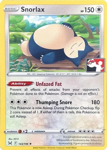 Snorlax 143/196 Prize Pack Series Cards