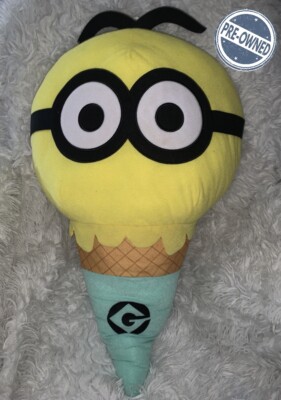 Universal Studios Parks Despicable Me Minion Mayhem Ice Cream Cone 26'' Plush Toy