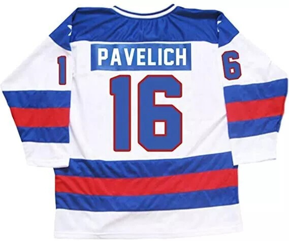 Camisetas de hockey retro 1980 Pavelich #16 equipo de Estados Unidos cosidas nombres personalizados