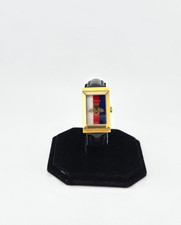 Gucci G-Frame Women's Rectangle Black Leather Strap Watch - YA147409