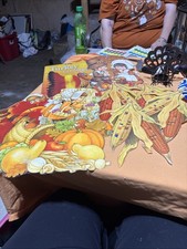 Vintage Laminated Thanksgiving Wall Decor And Turkey Centerpiece B1