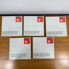 Lot of 5 BASF Durable/High Performance Magnetic Recording Tape 7”x1200’ SEALED!
