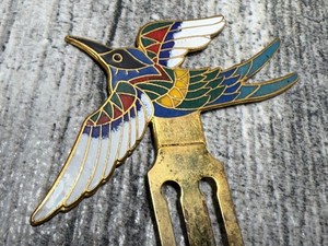 Vintage Enamel hummingbird Book Page Marker