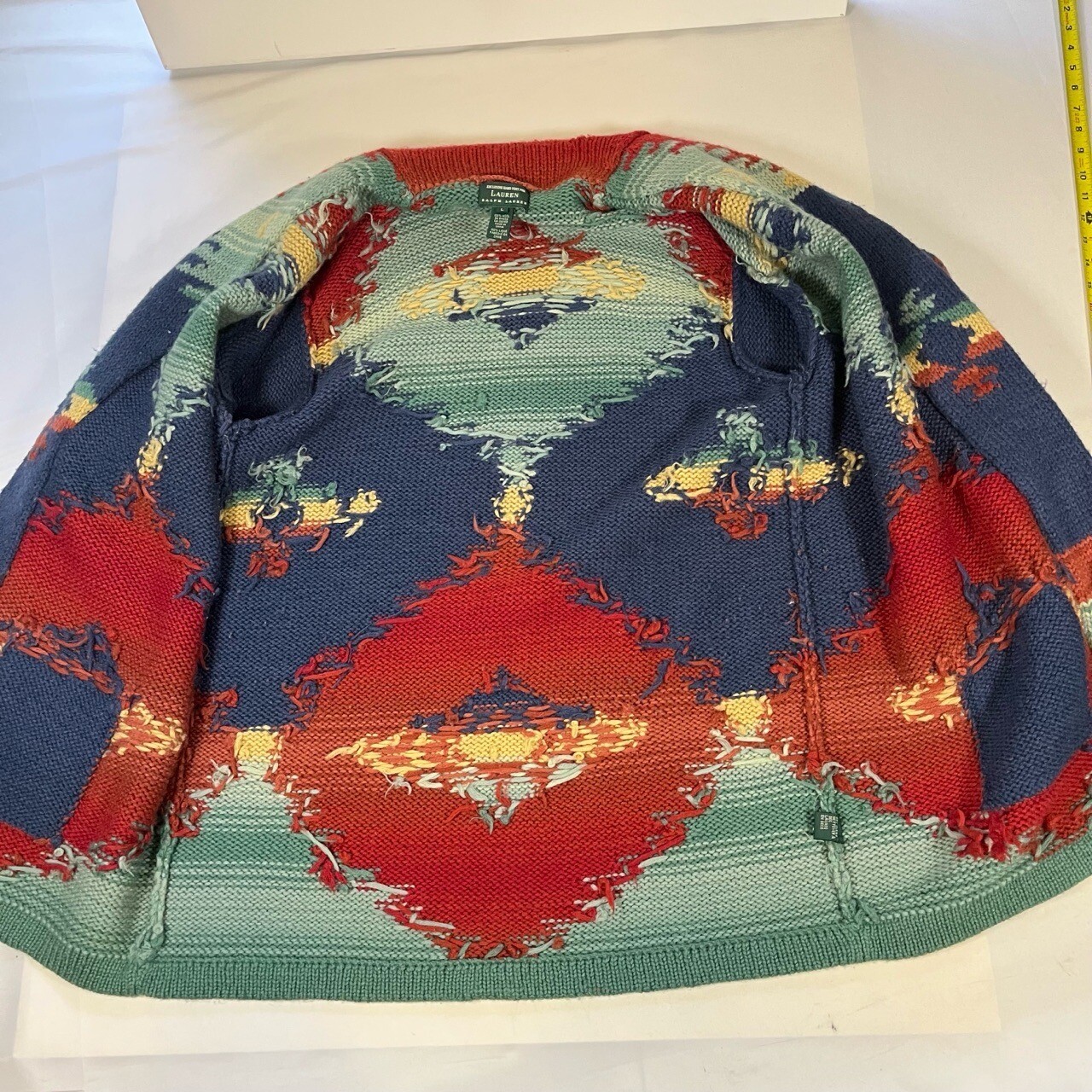 Polo Country Aztec Cardigan Ralph Lauren Sweater Vintage Southwestern Navajo 90s image 4