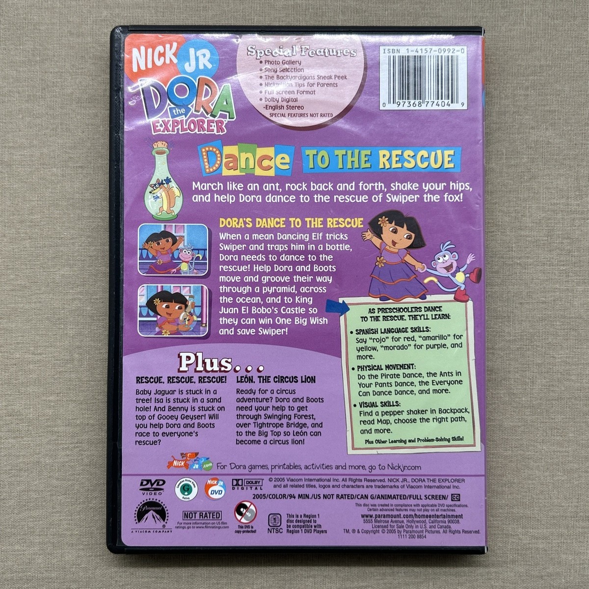 Dora the Explorer: Dance to the Rescue (DVD 2005 3 Eps) Nick Jr TV